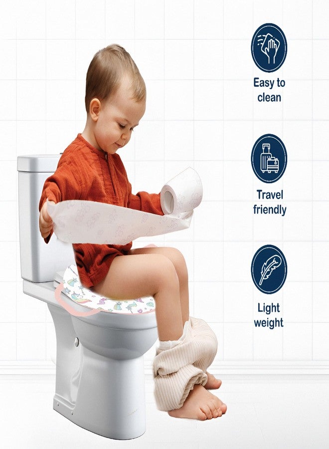 POLKA TOTS Plastic Unicorn Design Pink Potty Seat With Handle For Extra Comfort, Suitable For Potty Training Of Babies, Kids & Toddlers - Image 5