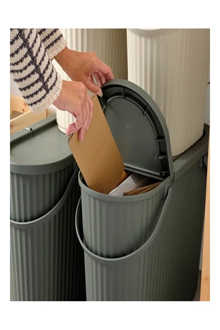 Container with lid, gray-green, 48 liters  - Image 3