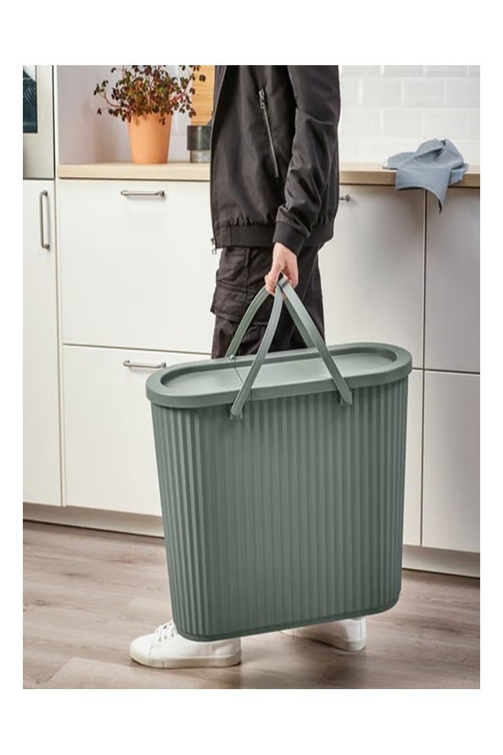Container with lid, gray-green, 48 liters  - Image 4