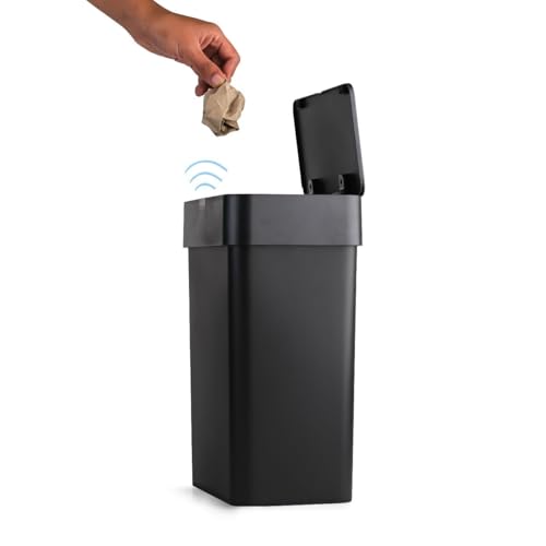 InstaCuppa Automatic Touchless Motion Sensor Dustbin – Quick Open, Soft Close Lid, Durable ABS Plastic Body with IPX5 Waterproof, Perfect for Busy Moms To Use In Kitchen, Bathroom & Bedroom, 15 Liters - Image 1