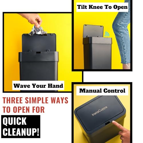 InstaCuppa Automatic Touchless Motion Sensor Dustbin – Quick Open, Soft Close Lid, Durable ABS Plastic Body with IPX5 Waterproof, Perfect for Busy Moms To Use In Kitchen, Bathroom & Bedroom, 15 Liters - Image 3