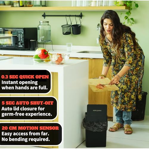 InstaCuppa Automatic Touchless Motion Sensor Dustbin – Quick Open, Soft Close Lid, Durable ABS Plastic Body with IPX5 Waterproof, Perfect for Busy Moms To Use In Kitchen, Bathroom & Bedroom, 15 Liters - Image 4