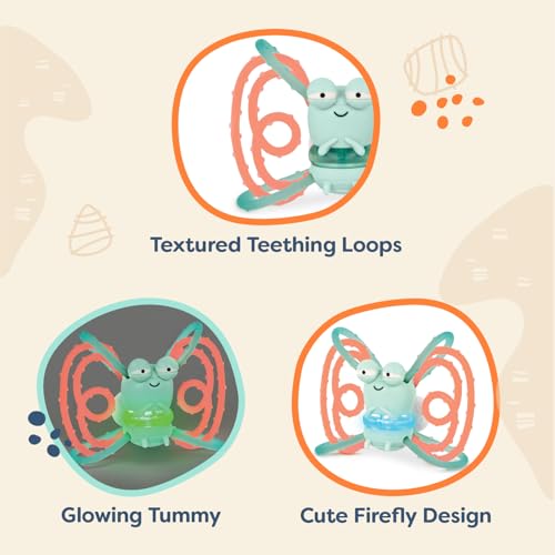 B. toys – Sensory Teether – Glowing Firefly Toy – Light – up Baby Toys – Interactive Teething Toy for Babies – 3+ Years Months – Spark Buddy - Image 2