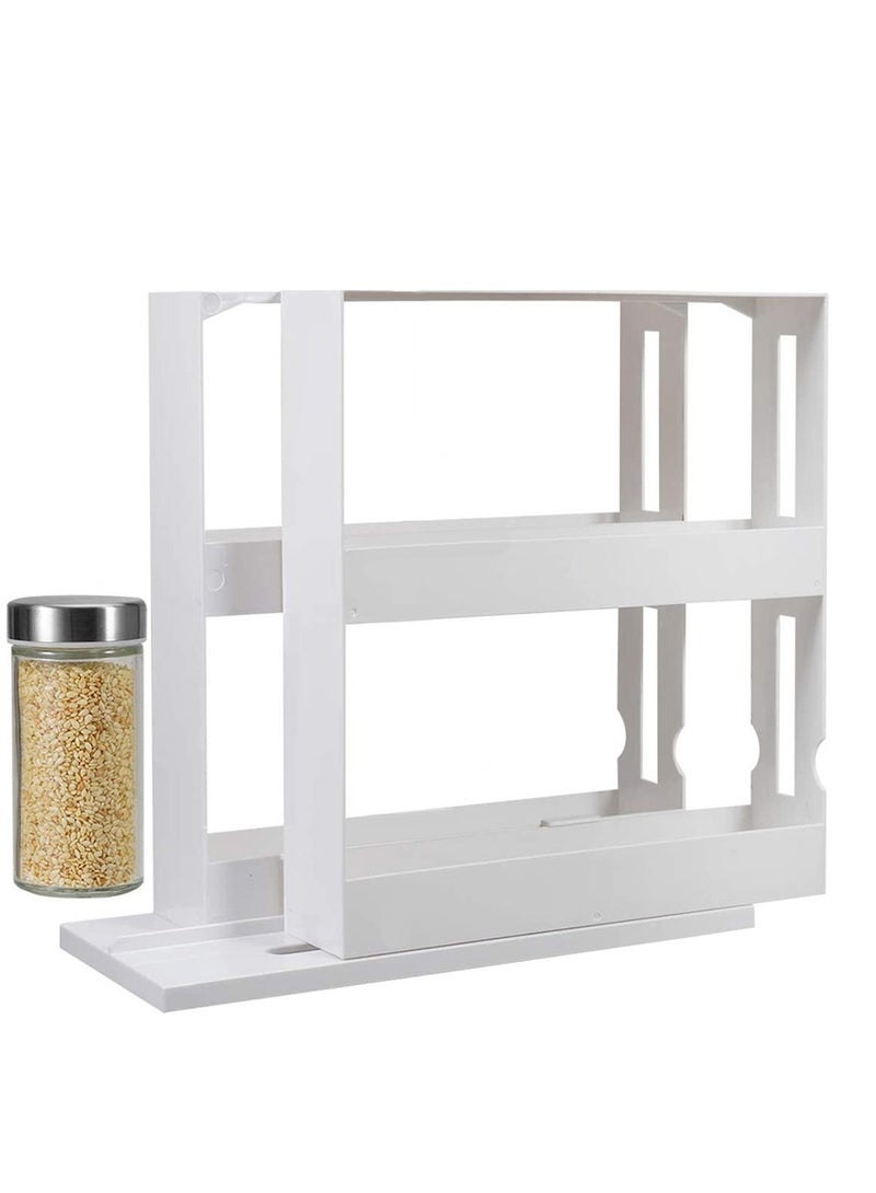 Spice Rack 2 Packs - Durable Pull Out Spice Racks for Kitchen Cabinet, Easy-to-Install Spice Cabinet Organizers, Slide Out Spice Racks  - Image 1