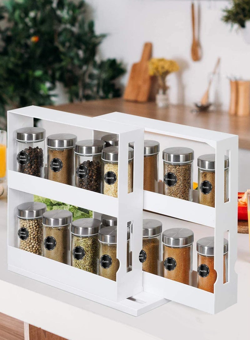Spice Rack 2 Packs - Durable Pull Out Spice Racks for Kitchen Cabinet, Easy-to-Install Spice Cabinet Organizers, Slide Out Spice Racks  - Image 4