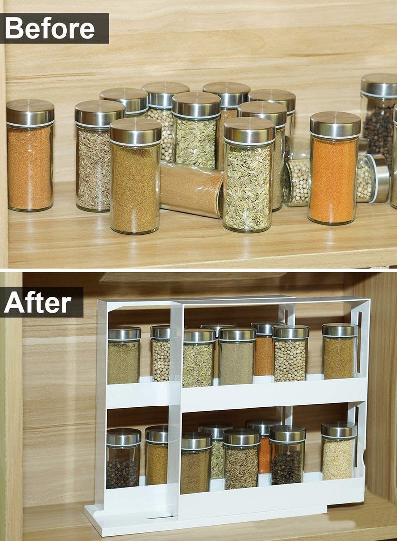 Spice Rack 2 Packs - Durable Pull Out Spice Racks for Kitchen Cabinet, Easy-to-Install Spice Cabinet Organizers, Slide Out Spice Racks  - Image 5