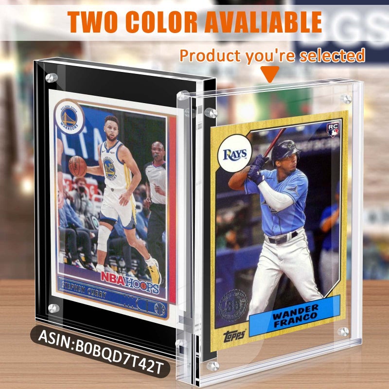 tutata Acrylic Card Frame, Magnetic Trading Card Display Frames Desktop Display - 2 Sets Clear - Image 4