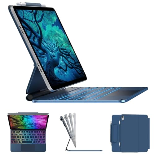 typecase Edge for iPad A16 (11th Gen) & iPad 10th Gen with 11-Color Backlit & Gesture Touchpad, Magic Style Floating Cantilever Magnetic Keyboard (NOT FIT to Air 11/5th/4th/Pro 11) - Pacific Blue'26 - Image 1