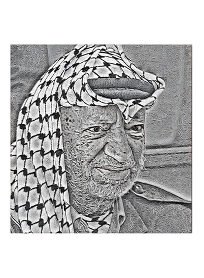 RYN Yasser Arafat MDF Wall Art Grey/Black - Image 2