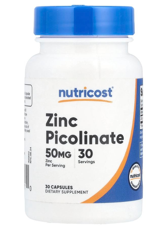 Nutricost Zinc Picolinate 50 mg 30 Capsules - Image 1