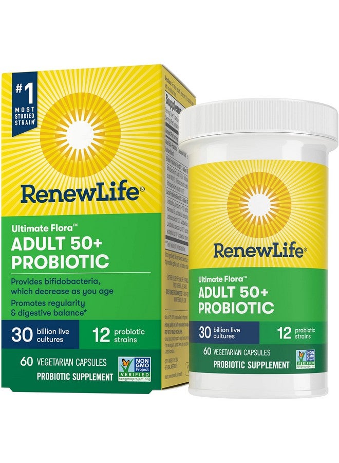 Renew Life Adult Probiotics 50+ 30 Billion Cfu Guaranteed Probiotic Supplement For Digestive & Immune Health Shelf Stable Gluten Free Extra Care For Men & Women 60 Capsules - Image 1