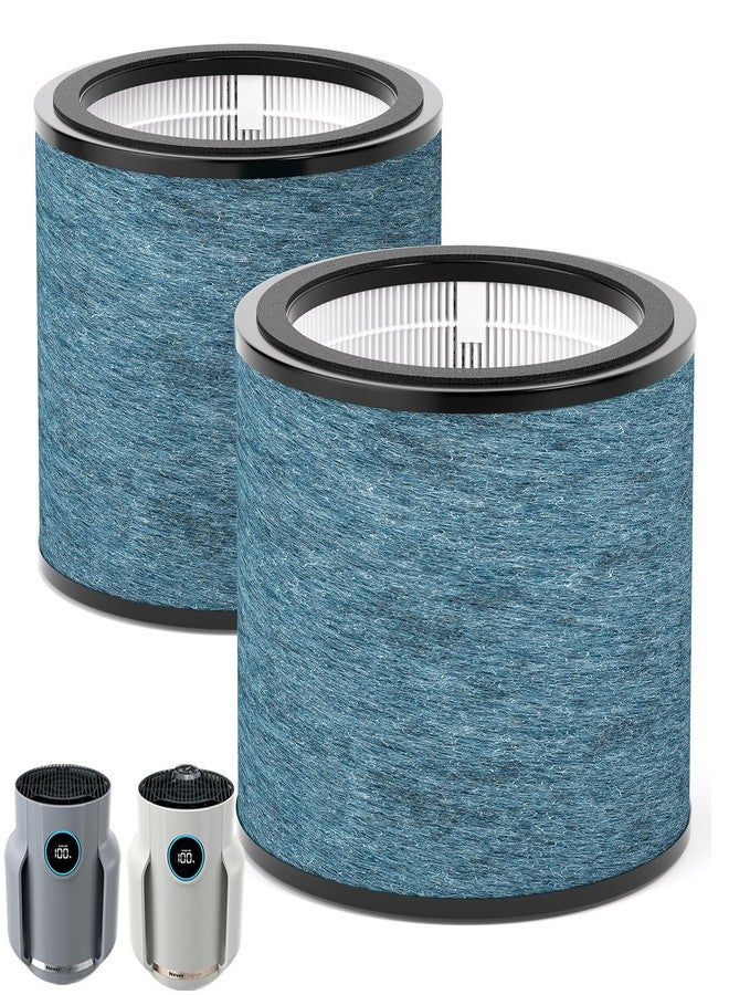 Leemone 2 Pack HP070 Replacement Filter Compatible with Shark HP072/ HP071BRN Air Purifier, H13 True HEPA & Activated Carbon Blue - Image 1