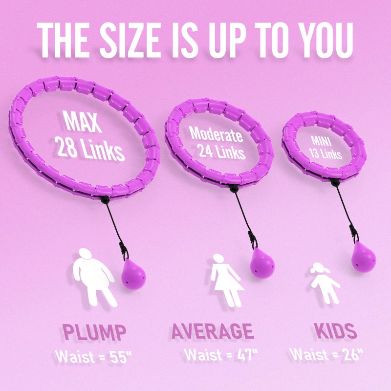 JKSHMYT Weighted Hula Circle Hoops for Adults Weight Loss, Infinity Fitness Hoop Plus Size 55 Inch, 28 Detachable Links, Exercise Hoop Suitable for Women and Beginners - Image 2