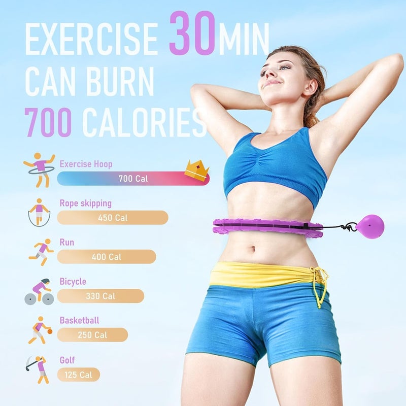 JKSHMYT Weighted Hula Circle Hoops for Adults Weight Loss, Infinity Fitness Hoop Plus Size 55 Inch, 28 Detachable Links, Exercise Hoop Suitable for Women and Beginners - Image 5