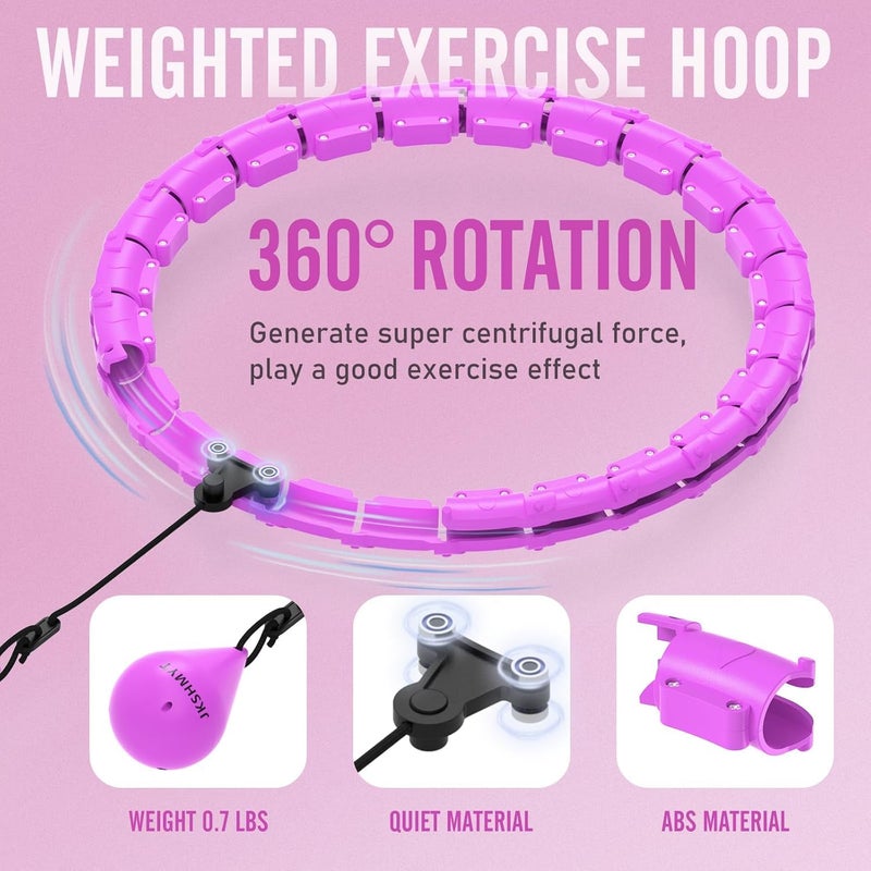 JKSHMYT Weighted Hula Circle Hoops for Adults Weight Loss, Infinity Fitness Hoop Plus Size 55 Inch, 28 Detachable Links, Exercise Hoop Suitable for Women and Beginners - Image 3