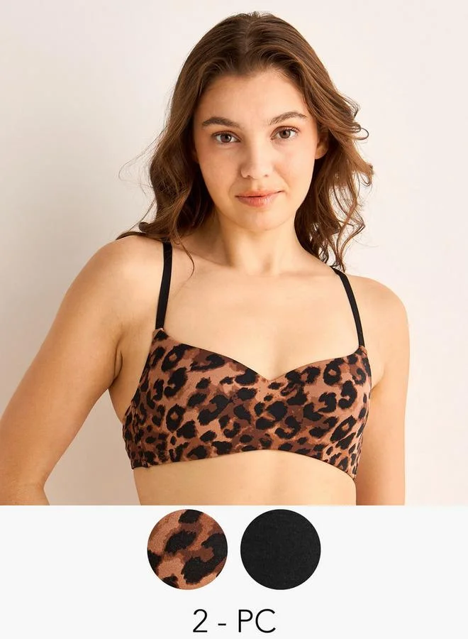 Splash FAV Pack of 2 Seamless Non Wired Bra with Sweetheart Neckline