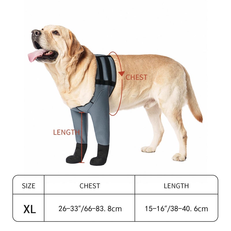yrenoer Dog Socks & Boots - Waterproof Anti-Licking Paw Protectors with Non-Slip Bottom, Post-Surgery Recovery Sleeves for Wound Protection (Grey, XL) - Image 5