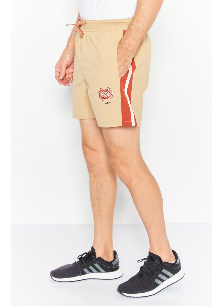 Puma x Palomo Men Athletic Fit T7 Drawstring Training Short, Tan  - Image 2