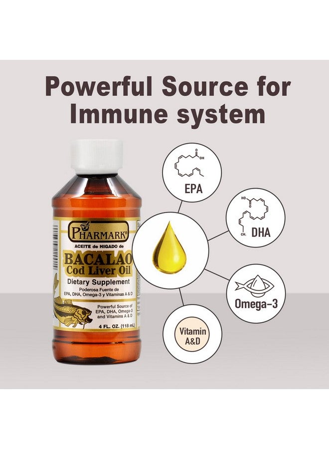 Pharmark Aceite De Higado De Bacalao Cod Liver Oil (8 Ounce)