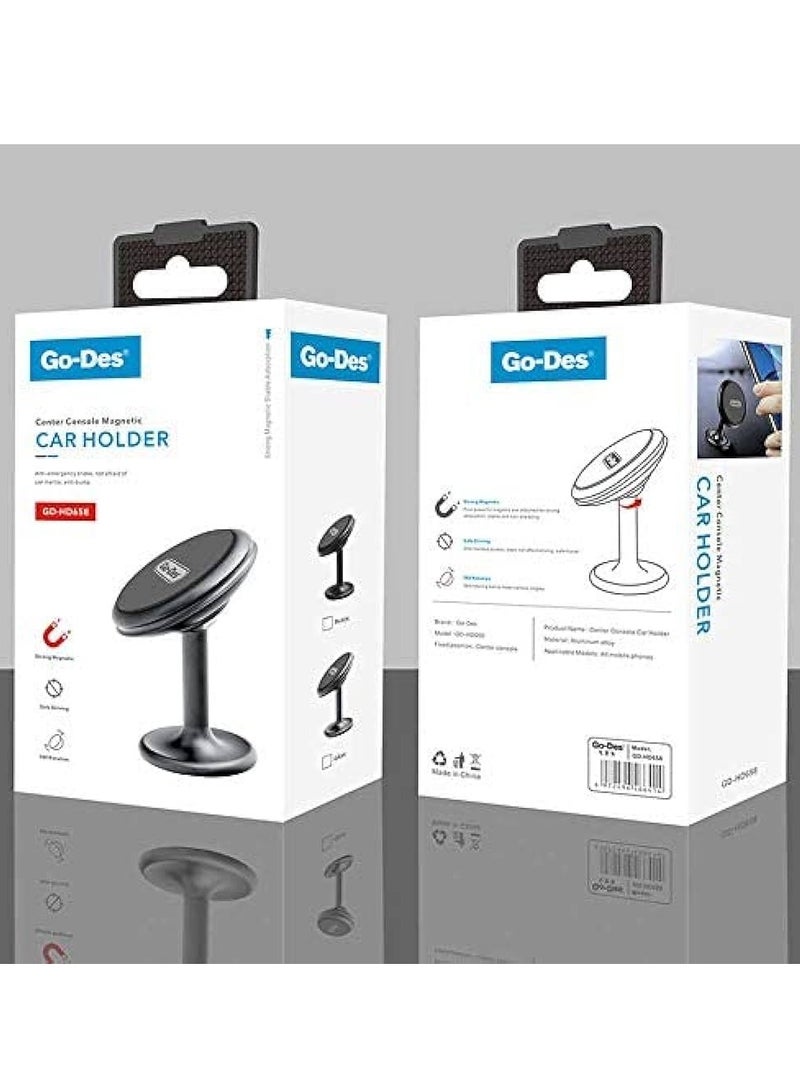 جو-ديز GO-DES HD658 حامل هاتف محمول للسيارة قابل للدوران 360 درجة لجميع الهواتف المحمولة والأجهزة اللوحية وأجهزة iPad - Image 1