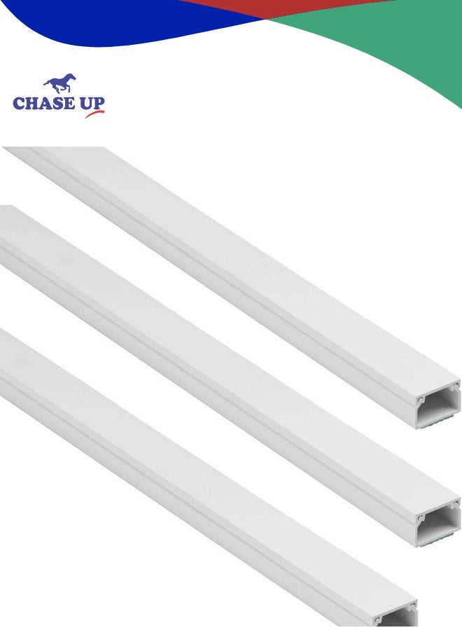 تشيس اب صندوق كابلات مربع مقاس 90 سم، كابلات من مادة البولي فينيل كلوريد ذاتية اللصق، غطاء سلك أبيض على الحائط، مخفي كابل، غطاء سلك على الحائط، إدارة كابلات قابلة للطلاء، مسار لإخفاء الأسلاك - عبوة من 3 قطع (3 قطع - 10 × 10 × 900 مم) - Image 1