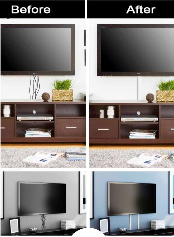 تشيس اب صندوق كابلات مربع مقاس 90 سم، كابلات من مادة البولي فينيل كلوريد ذاتية اللصق، غطاء سلك أبيض على الحائط، مخفي كابل، غطاء سلك على الحائط، إدارة كابلات قابلة للطلاء، مسار لإخفاء الأسلاك - عبوة من 3 قطع (3 قطع - 10 × 10 × 900 مم) - Image 4