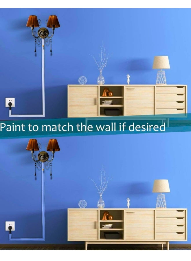 تشيس اب صندوق كابلات مربع مقاس 90 سم، كابلات من مادة البولي فينيل كلوريد ذاتية اللصق، غطاء سلك أبيض على الحائط، مخفي كابل، غطاء سلك على الحائط، إدارة كابلات قابلة للطلاء، مسار لإخفاء الأسلاك - عبوة من 3 قطع (3 قطع - 10 × 10 × 900 مم) - Image 3