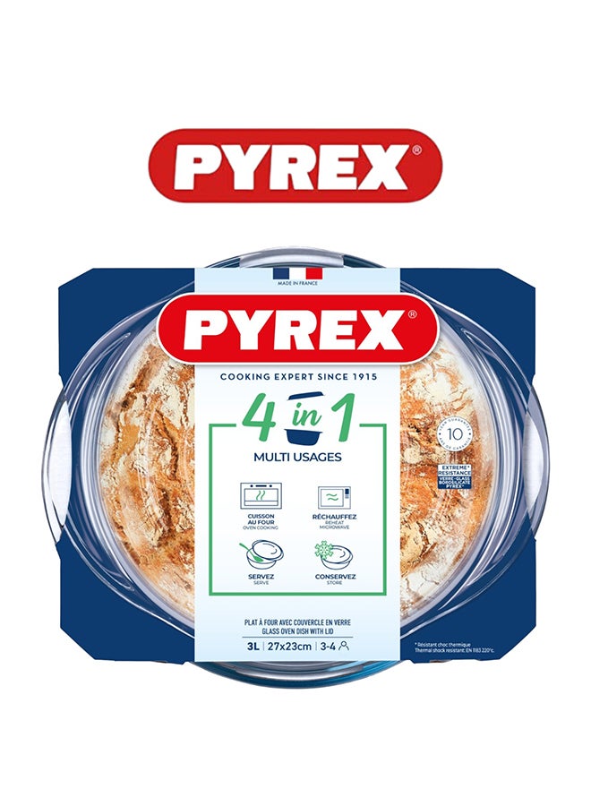 Pyrex Essential Casserole Round 3L - Durable Borosilicate Glass for Versatile Cooking and Serving Clear - Image 2
