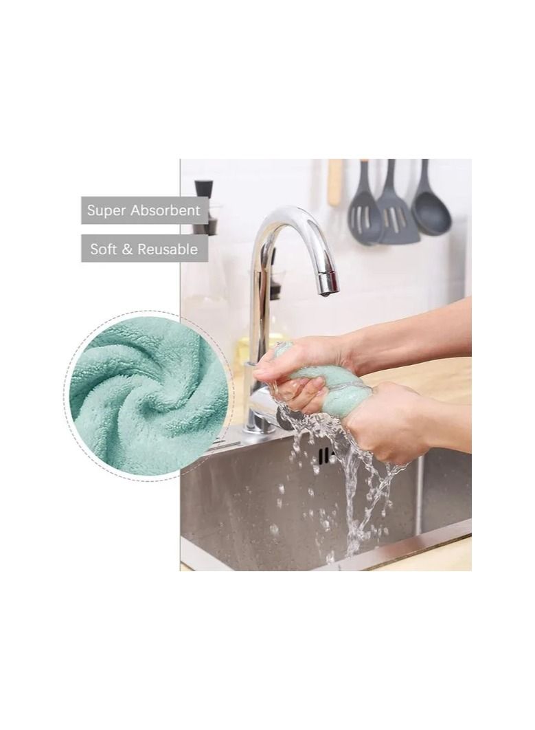 10-Pieces Random Color Microfiber Towel,Absorbent Kitchen Cleaning Cloths Dish Rag,Household Fabric Wash Dishcloth  - Image 4