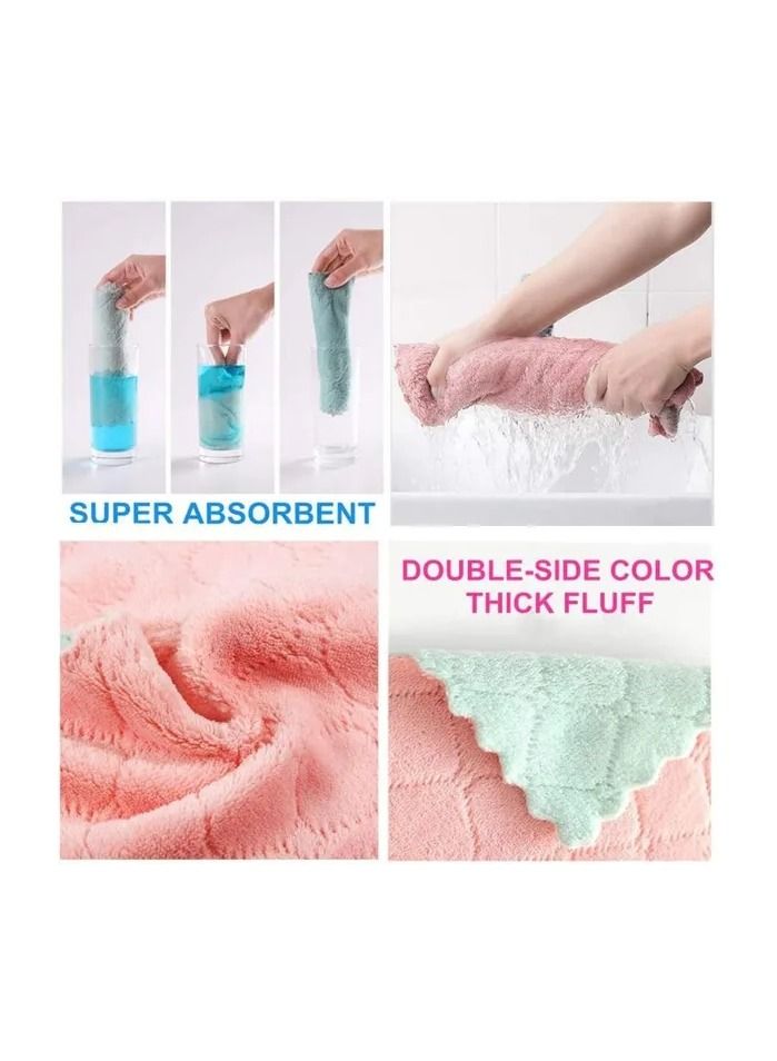 10-Pieces Random Color Microfiber Towel,Absorbent Kitchen Cleaning Cloths Dish Rag,Household Fabric Wash Dishcloth  - Image 5