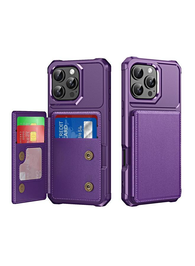 S-TOP Case For iPhone 16 Pro Horizontal Flip Card Bag Holder Leather Phone Case - Image 1