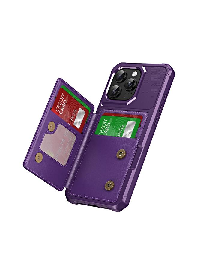 S-TOP Case For iPhone 16 Pro Horizontal Flip Card Bag Holder Leather Phone Case - Image 2