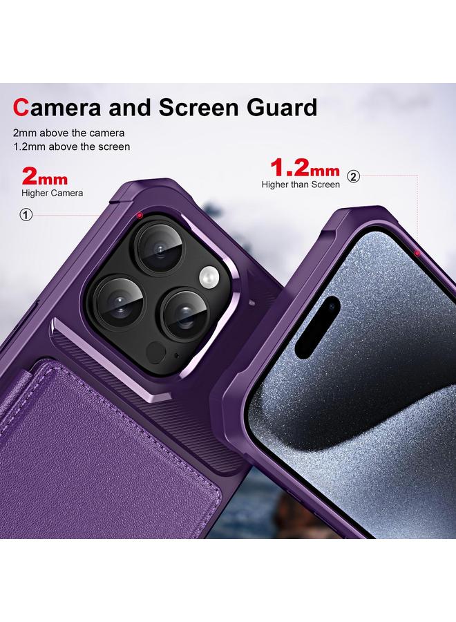 S-TOP Case For iPhone 16 Pro Horizontal Flip Card Bag Holder Leather Phone Case - Image 4