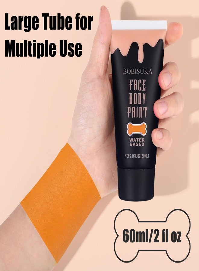 BOBISUKA Orange Face Body Paint, Water Based Face Painting for Art Theater Halloween Party Cosplay Clown SFX Makeup for Women Adults, Non-Toxic Washable - Image 2