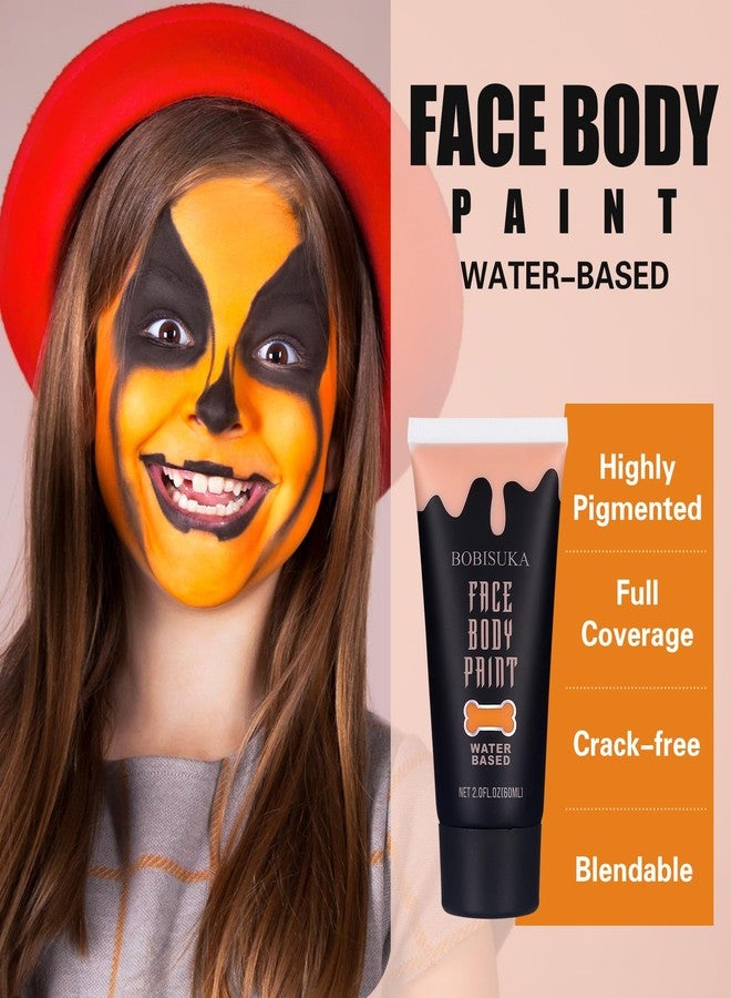 BOBISUKA Orange Face Body Paint, Water Based Face Painting for Art Theater Halloween Party Cosplay Clown SFX Makeup for Women Adults, Non-Toxic Washable - Image 4