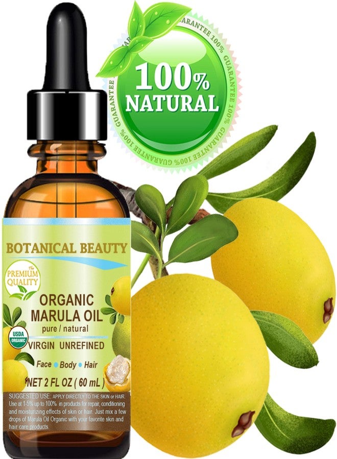 Botanical Beauty Organic MARULA OIL WILD GROWTH 100% Pure Natural Virgin, Unrefined Cold-Pressed Moisturizer for FACE, DRY SKIN, BODY, DAMAGED HAIR, NAILS, Anti-Aging (2 Fl Oz) - Image 3