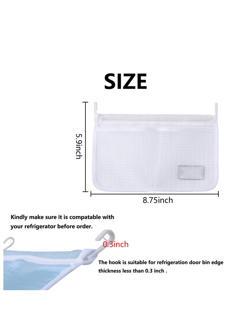 SYOSI (3 Pack) Refrigerator Door Organizer Mesh Bags Set,Fridge Door Organizer, Fridge Storage Container Used for Kitchen, Refrigerator Door,Bag Storage Organizer for Small Objects, WHITE  - Image 4