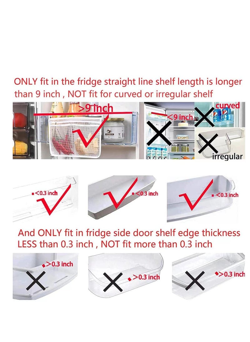 SYOSI (3 Pack) Refrigerator Door Organizer Mesh Bags Set,Fridge Door Organizer, Fridge Storage Container Used for Kitchen, Refrigerator Door,Bag Storage Organizer for Small Objects, WHITE  - Image 5