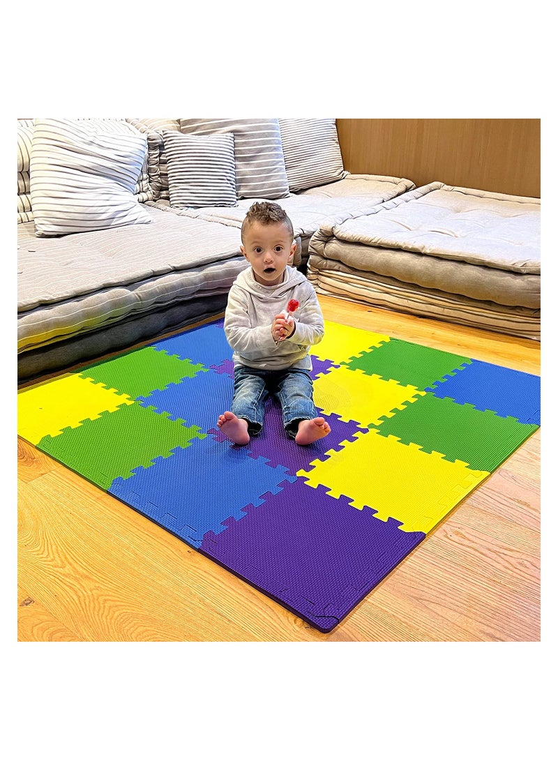 Cool Baby COOLBABY Soft Non-Toxic Baby Play Mat , Toddler Playmat , Colorful Jigsaw Puzzle PlayMat | (16PCS) - Image 3
