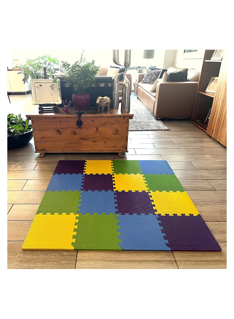 Cool Baby COOLBABY Soft Non-Toxic Baby Play Mat , Toddler Playmat , Colorful Jigsaw Puzzle PlayMat | (16PCS) - Image 2