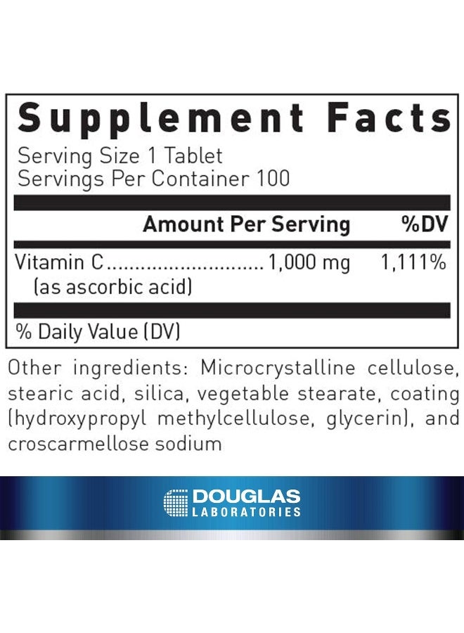 Douglas Douglas Laboratories Vitamin C | Water-Soluble Antioxidant Supplement to Support Immune Function and Normal Wound Healing* | 100 Tablets  - Image 2