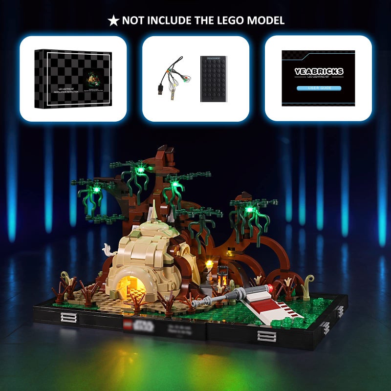 YEABRICKS LED Light Kit for Lego - Star Wars Dagobah Jedi Training Diorama Building Blocks Model, LED Light Set Compatible with 75330(Lego Set NOT Included) - Image 5