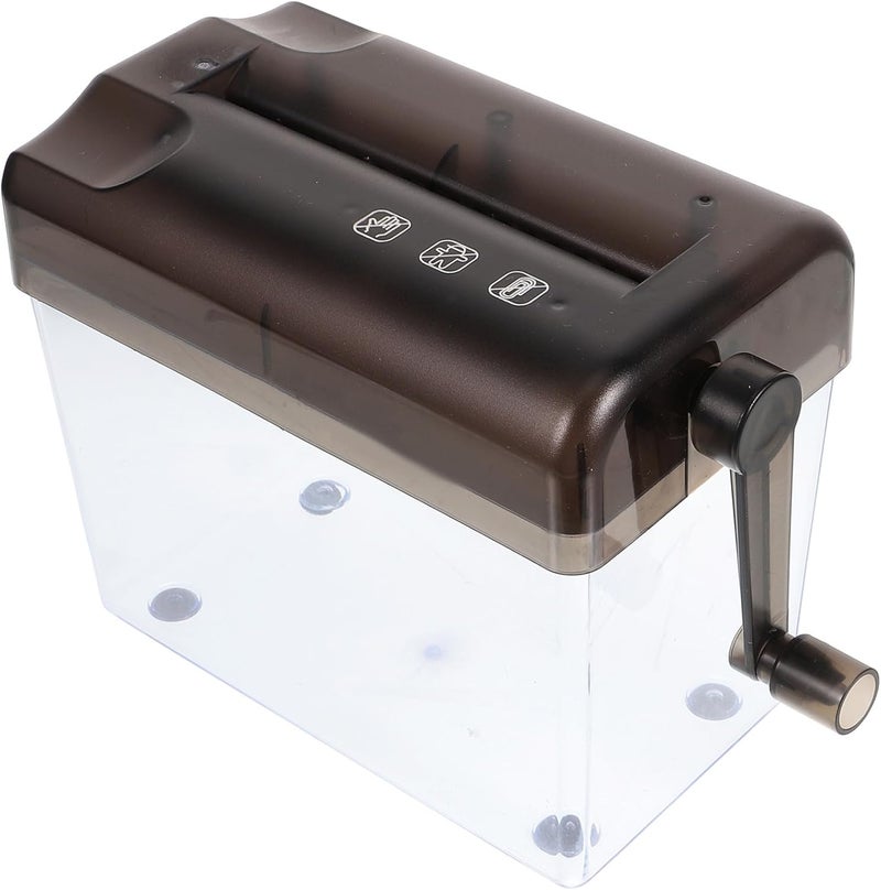 Manual Small Paper Shredder Desktop Hand Crank Office Document Shredder Wear-Resistant Gray for Home and School Use - Image 1