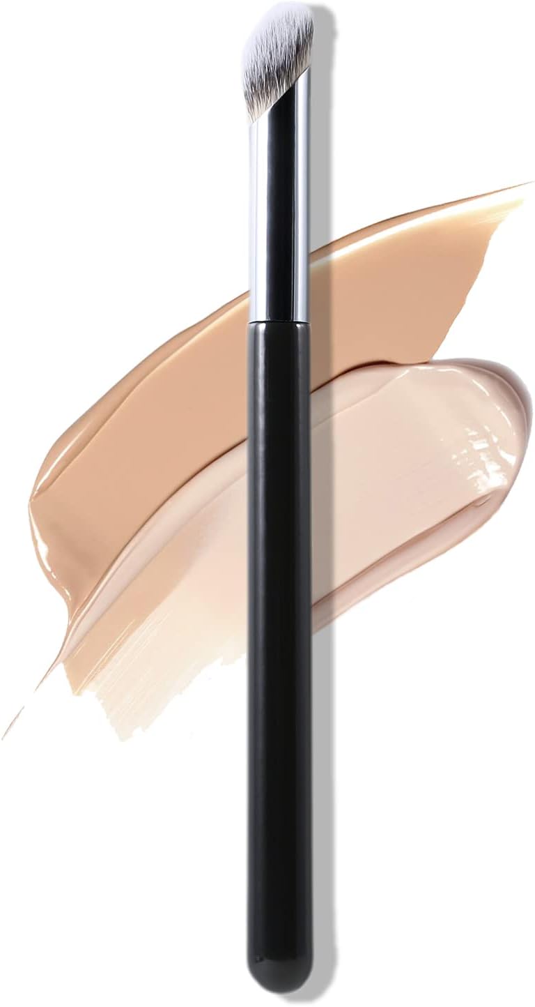 Erinde Angled Concealer Makeup Brush Under Eye Slanted Oval Top Nose Contour Brush Professional Contour Concealer Brush for Blending Liquid Cream or Flawless Powder Cosmetics