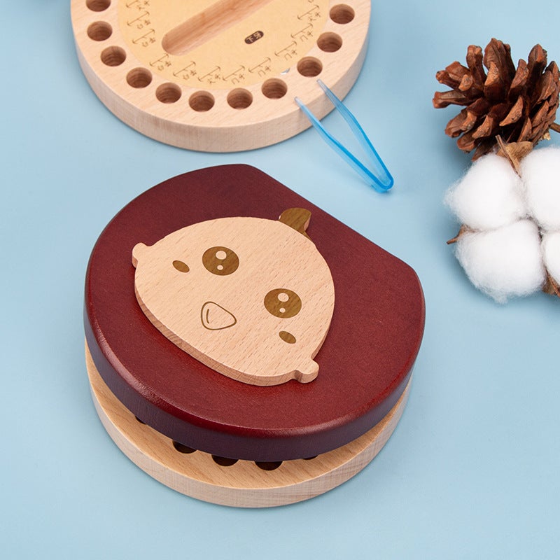 Baby Teeth Storage Box Children'S Baby Teeth Commemorative Box Girl Baby Teeth Collection Fetal Hair Preservation Wooden Box Boy - Image 5