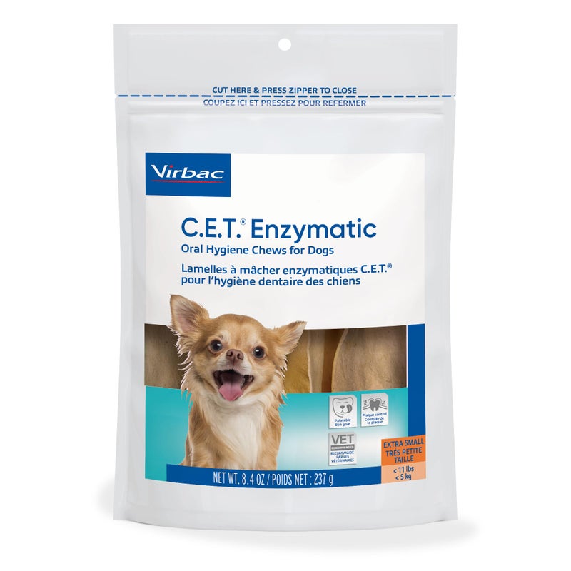 Virbac C.E.T. Enzymatic Oral Hygiene Chews for Dogs Beef 8.4 Ounces - Image 1