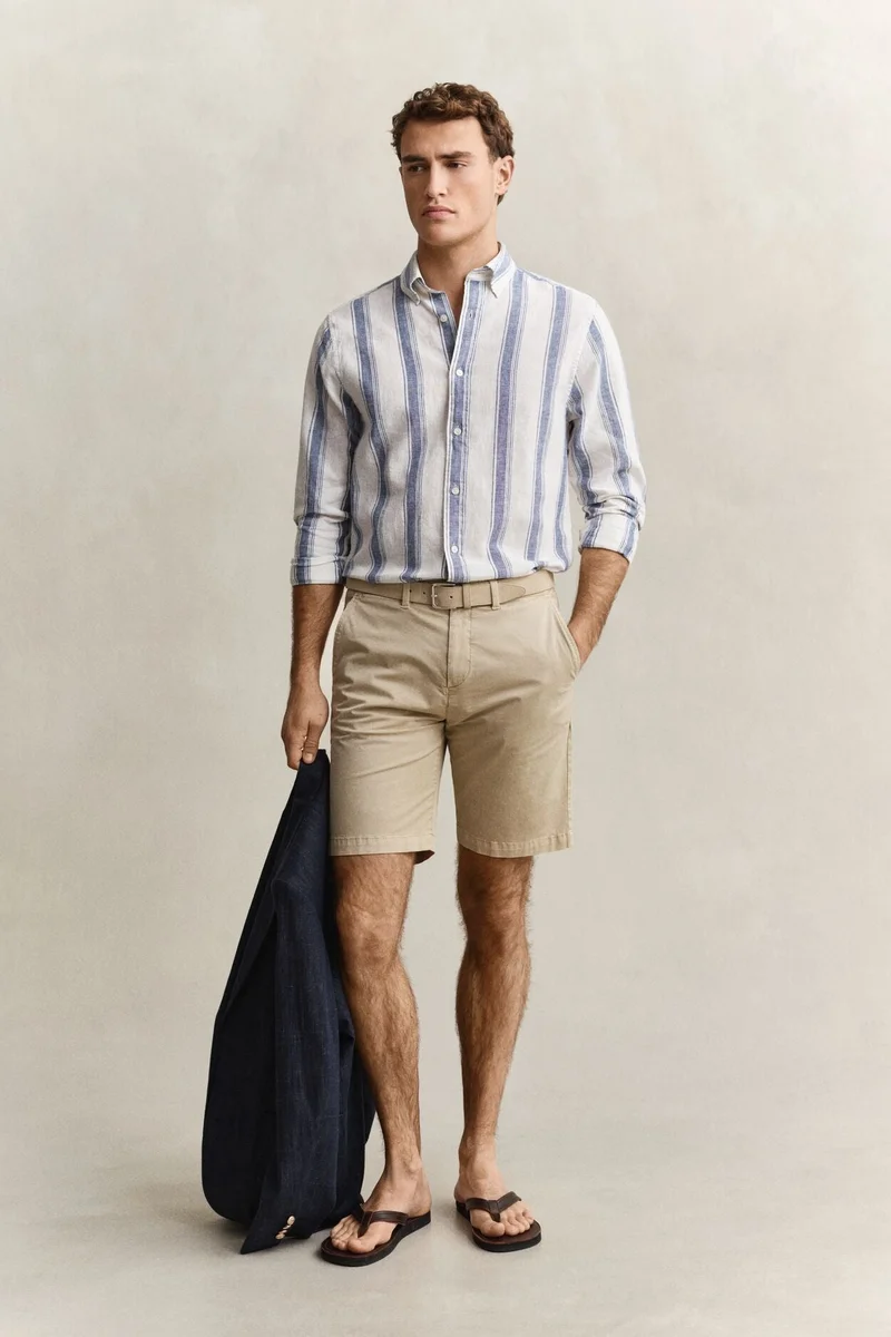 Gant  Regular Cotton Linen Stripe Shirt for Men | Best Price UAE