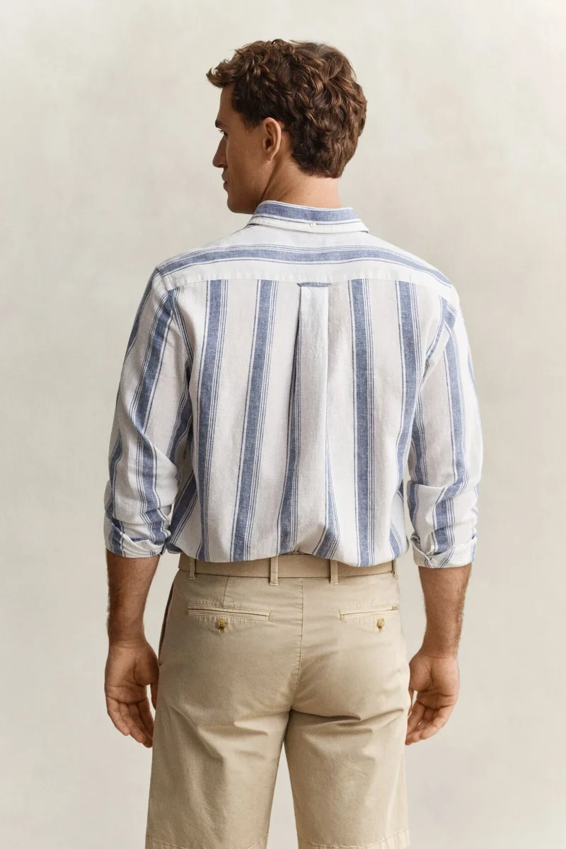Gant  Regular Cotton Linen Stripe Shirt for Men | Best Price UAE