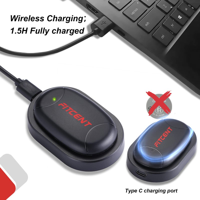 Fitcent حزام صدر لمراقبة معدل ضربات القلب القابل لإعادة الشحن FITCENT 5.3 كيلوهرتز / بلوتوث 5.0 / ANT+، مراقب معدل ضربات القلب لبيلوتون، مراقب معدل ضربات القلب للصدر لسترافا زويفت DDP يوغا - Image 4