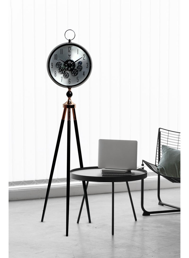 VOGUE VENUE Premium Vintage Tripod Floor Clock | Adjustable Wooden Stand | Antique Style Decorative Standing Clock for Living Room, Office & Home Décor - Image 1